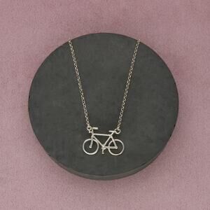 sterling silver bicycle necklace size 16-18in
